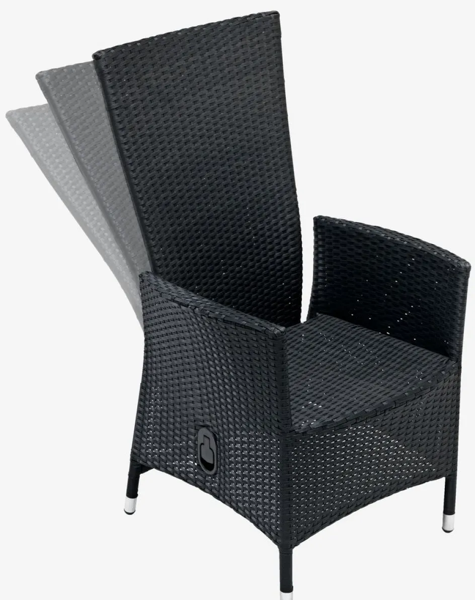 SKIVEChaise inclinable SKIVE noir-JUTLANDIA New