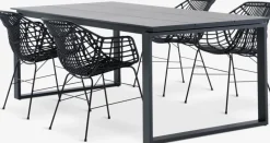 SONNERUP + ILDERHUSESONNERUP L215 table gis + 4 ILDERHUSE chaises noir-JYSK Clearance