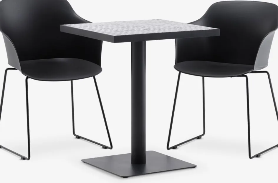 STENUNGSUND + TAGMARKSTENUNGSUND L60 table gris + 2 TAGMARK chaises noir-JYSK New