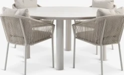 SURNADAL + GILJASURNADAL Ø150 table + 4 GILJA chaises beige-JUTLANDIA Discount