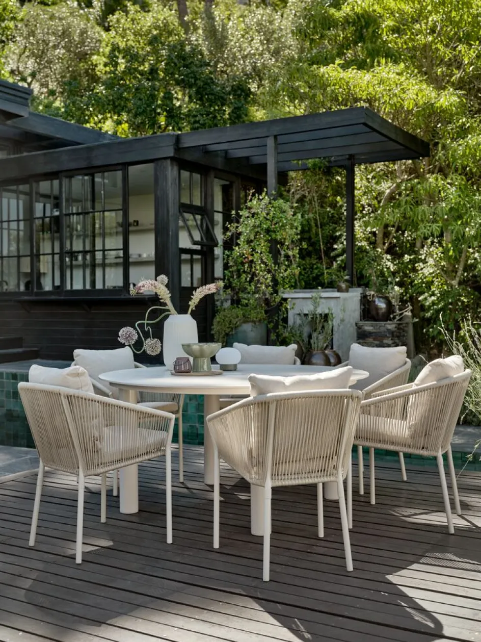 SURNADAL + GILJASURNADAL Ø150 table + 4 GILJA chaises beige-JUTLANDIA Discount