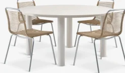 SURNADAL + MIDDAGSBERGETSURNADAL Ø150 table beige + 4 MIDDAGSBERGET chaises-JYSK Hot