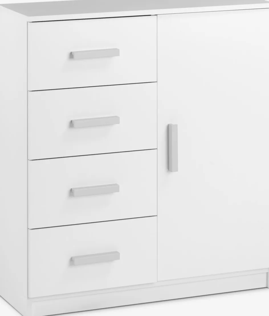 TAPDRUPCommode 4 tiroirs 1 porte TAPDRUP blanc-JYSK Hot
