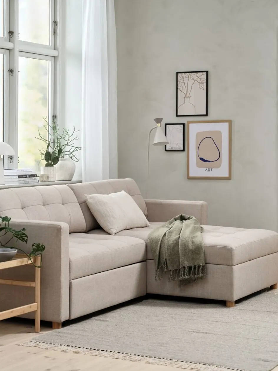 TEGLHUSECanapé convertible méridienne TEGLHUSE tissu beige-JYSK Clearance