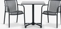 TIPMOSE + NABBENTIPMOSE L70 table gris + 2 NABBEN chaises noir-JYSK Online