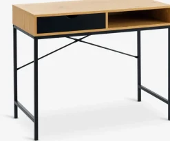 TRAPPEDALBureau TRAPPEDAL 48x95 1 tiroir coloris chêne chaud/noir-JYSK Outlet