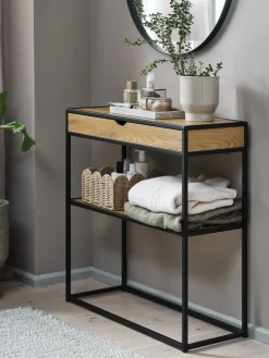 TRAPPEDALConsole TRAPPEDAL 30x80 1 tiroir coloris chêne chaud/noir-JYSK Best