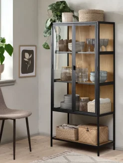 TRAPPEDALVitrine TRAPPEDAL coloris chêne chaud/noir-JYSK Hot