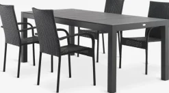 TYDAL + GUDHJEMTYDAL L208/272 table + 4 GUDHJEM chaises noir-JYSK