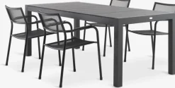 TYDAL + HEMSEDALTYDAL L208/272 table + 4 HEMSEDAL chaises noir-JUTLANDIA Clearance