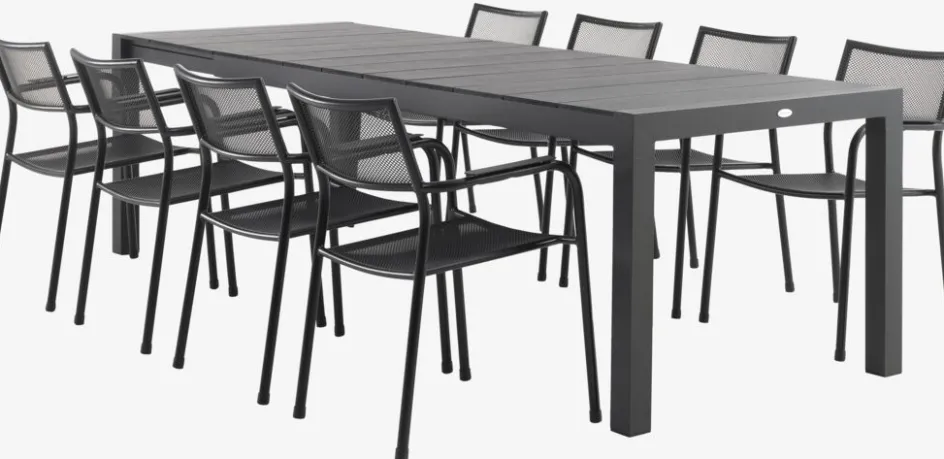 TYDAL + HEMSEDALTYDAL L208/272 table + 4 HEMSEDAL chaises noir-JUTLANDIA Clearance