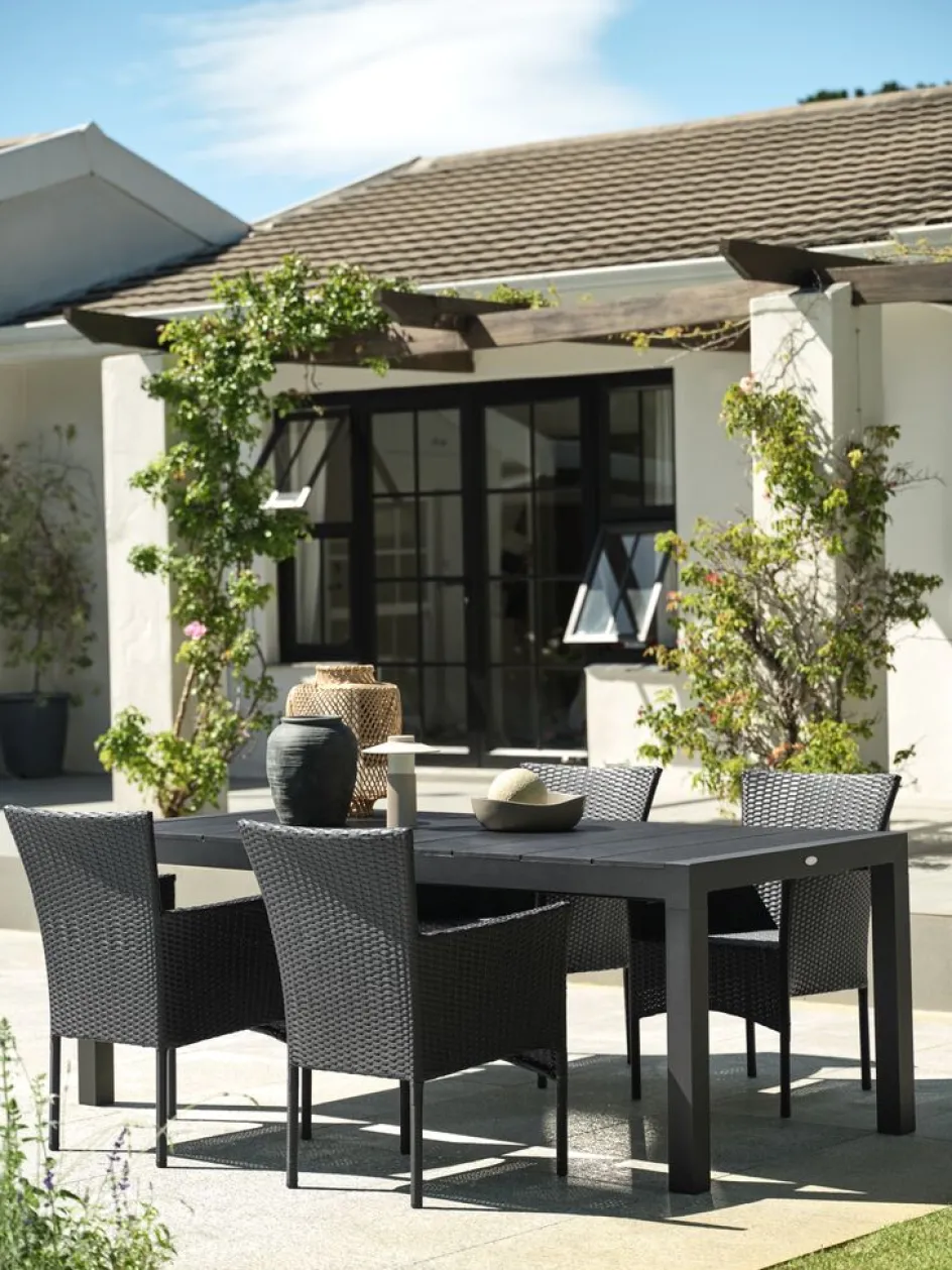 TYDALTable de jardin TYDAL l95xl208/272 noir-JUTLANDIA Clearance