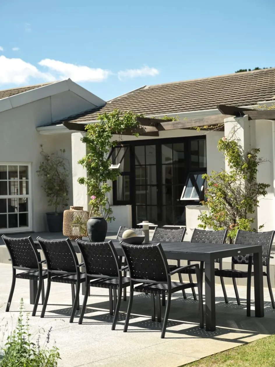 TYDALTable de jardin TYDAL l95xl208/272 noir-JUTLANDIA Clearance