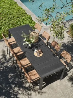 TYDALTable de jardin TYDAL l95xl208/272 noir-JUTLANDIA Clearance