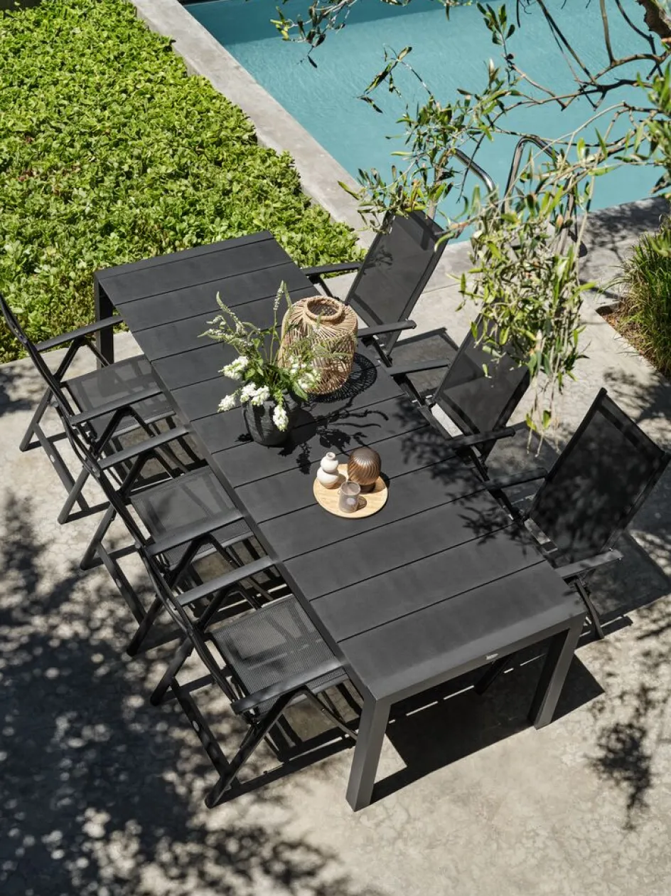 TYDALTable de jardin TYDAL l95xl208/272 noir-JUTLANDIA Clearance