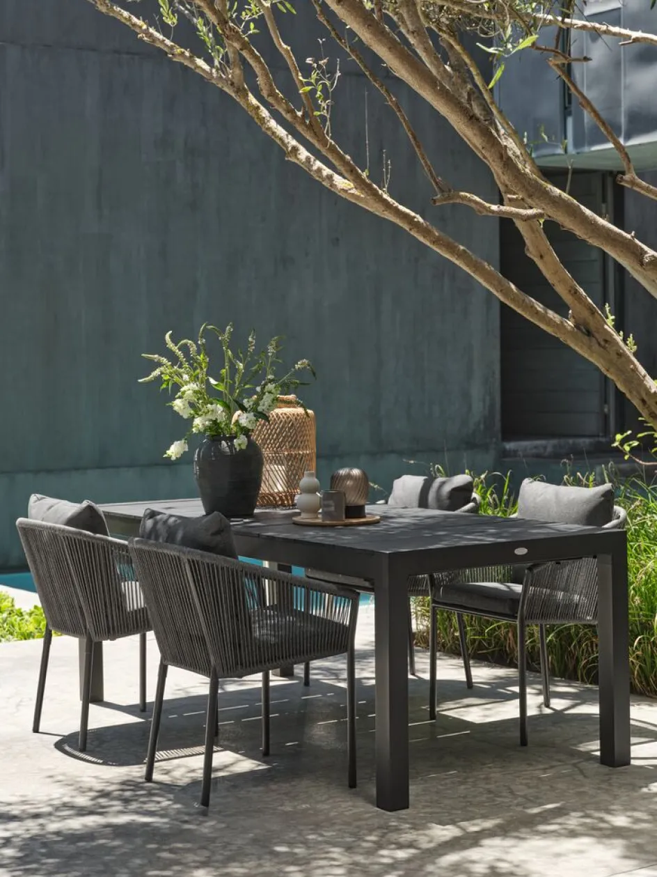 TYDALTable de jardin TYDAL l95xl208/272 noir-JUTLANDIA Clearance