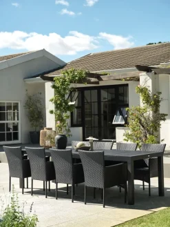 TYDALTable de jardin TYDAL l95xl208/272 noir-JUTLANDIA Clearance