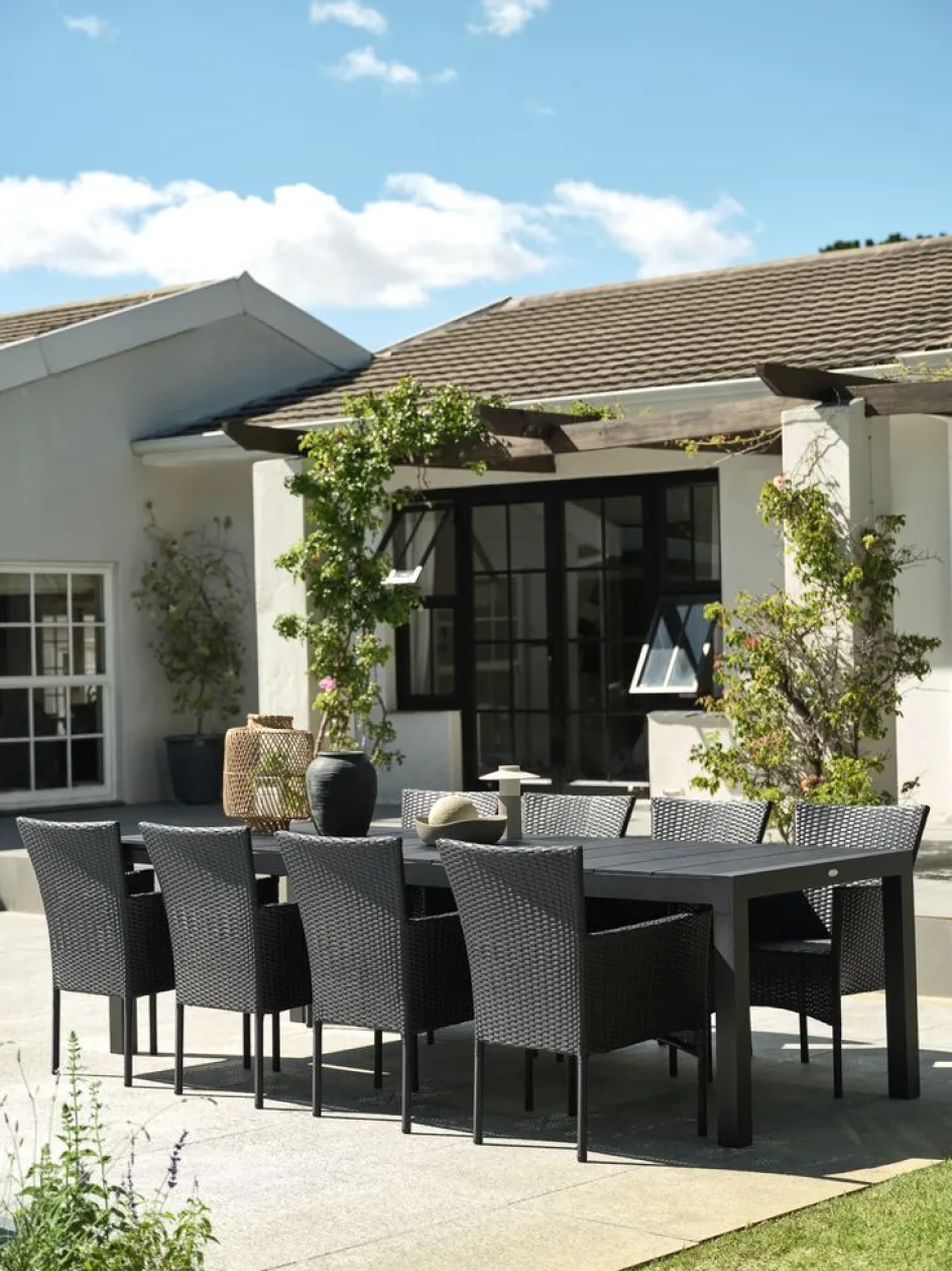 TYDALTable de jardin TYDAL l95xl208/272 noir-JUTLANDIA Clearance