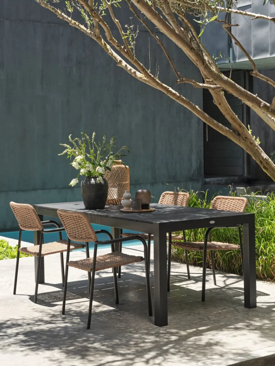 TYDALTable de jardin TYDAL l95xl208/272 noir-JUTLANDIA Clearance