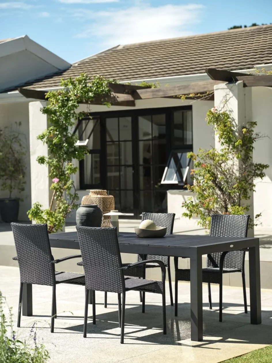 TYDALTable de jardin TYDAL l95xl208/272 noir-JUTLANDIA Clearance