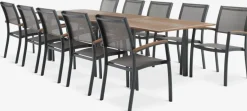 ULBJERG + SIRDALULBJERG L214/297 table eucalyptus + 4 SIRDAL chaises gris-JUTLANDIA Hot
