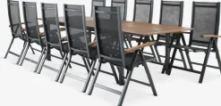 ULBJERG + SIRDALULBJERG L214/297 table eucalyptus + 4 SIRDAL chaises gris-JUTLANDIA New