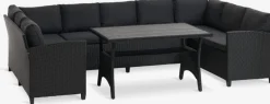 ULLEHUSEEnsemble lounge ULLEHUSE 9 personnes avec rangement noir-JYSK Discount