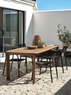 UVDAL + HEMSEDALUVDAL L223 table eucalyptus + 4 HEMSEDAL chaises noir-JYSK