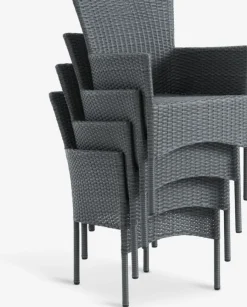 VAMDRUP + AIDTVAMDRUP Ø120 table + 4 AIDT chaises gris-JYSK Best