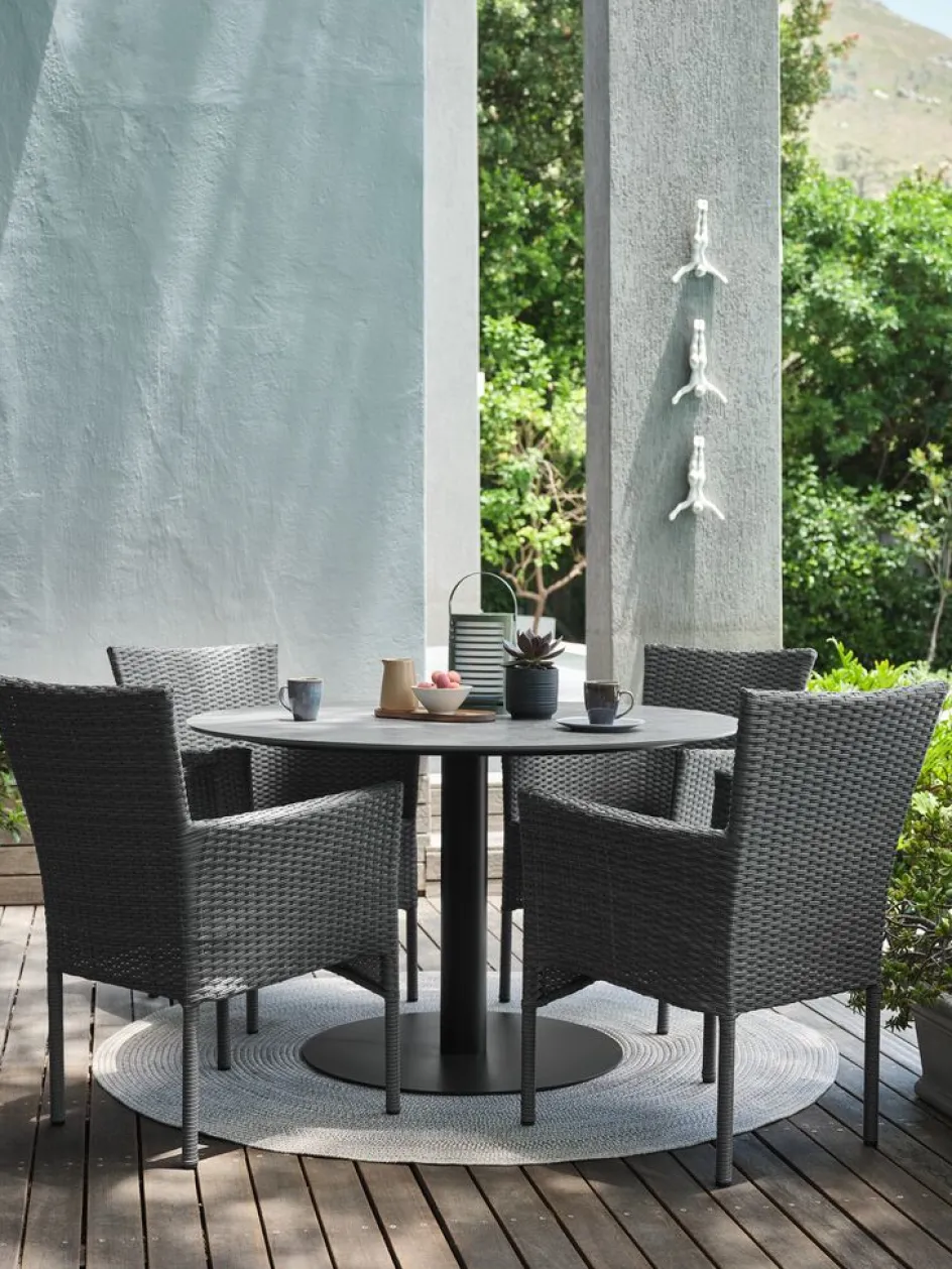 VAMDRUP + AIDTVAMDRUP Ø120 table + 4 AIDT chaises gris-JYSK Best