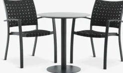 VAMDRUP + GLOMFJORDVAMDRUP Ø70 table gris + 2 GLOMFJORD chaises noir-JYSK Discount