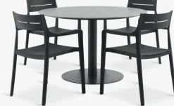 VAMDRUP + INGSTRUPVAMDRUP Ø120 table + 4 INGSTRUP chaises noir-JYSK