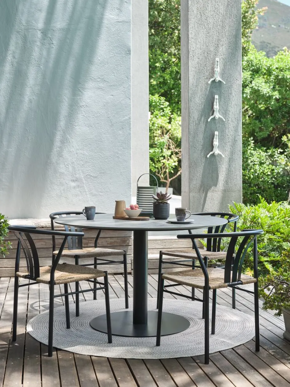 VAMDRUP + TAGMARKVAMDRUP Ø120 table + 4 TAGMARK chaises noir-JYSK Hot