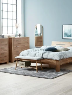 VANDSTEDBanc VANDSTED a/étagère tissu gris/bambou-JYSK Clearance