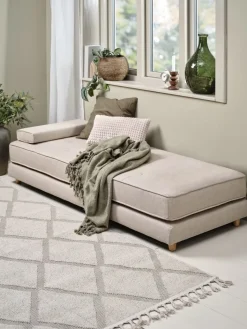 VARMARKBanquette VARMARK 190x76 a/cushion tissu beige/coloris chêne-JYSK Sale