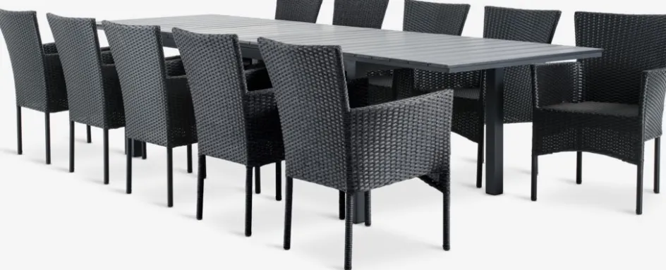 VATTRUP + AIDTVATTRUP L206/321 table + 4 AIDT chaises noir-JUTLANDIA Hot