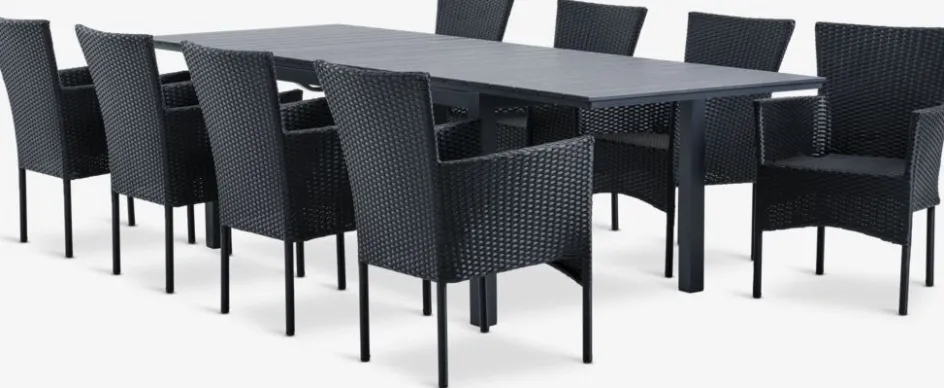 VATTRUP + AIDTVATTRUP L172/276 table + 4 AIDT chaises noir-JUTLANDIA Discount