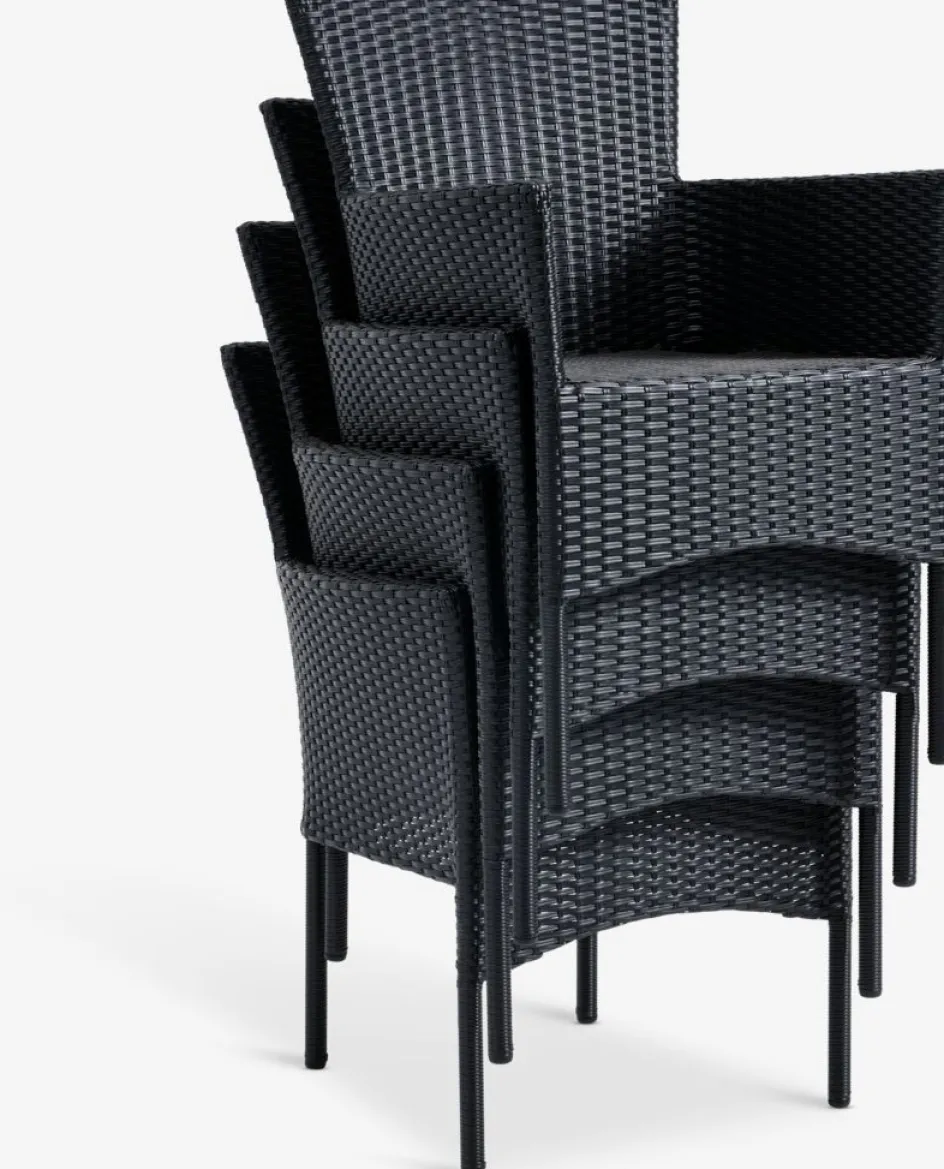 VATTRUP + AIDTVATTRUP L172/276 table + 4 AIDT chaises noir-JUTLANDIA Discount