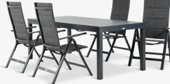 VATTRUP + MYSENVATTRUP L206/321 table noir + 4 MYSEN chaises gris-JUTLANDIA