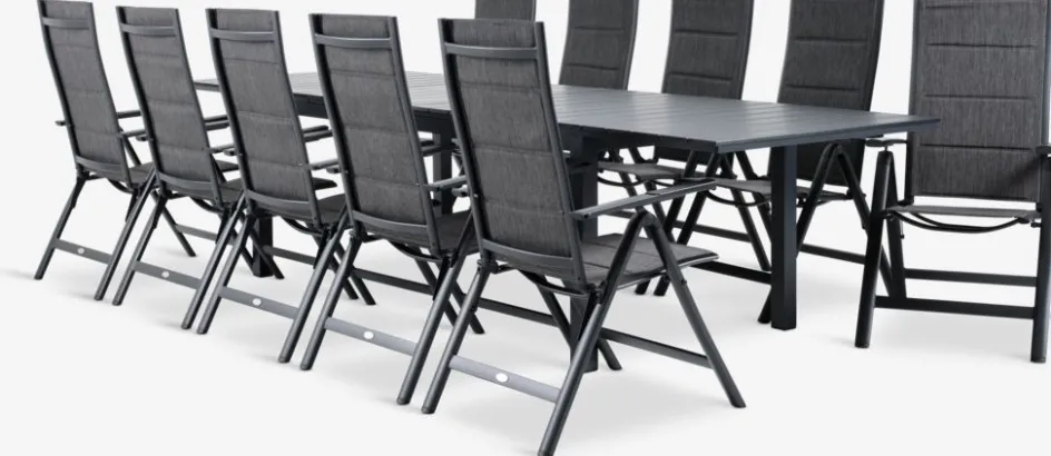 VATTRUP + MYSENVATTRUP L206/321 table noir + 4 MYSEN chaises gris-JUTLANDIA