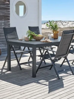 VATTRUP + MYSENVATTRUP L206/321 table noir + 4 MYSEN chaises gris-JUTLANDIA