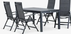 VATTRUP + MYSENVATTRUP L172/276 table noir + 4 MYSEN chaises gris-JUTLANDIA Best
