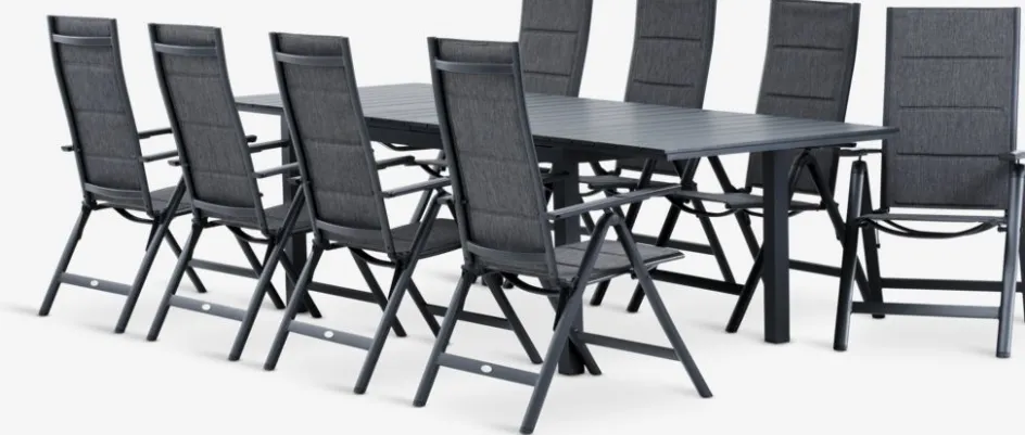 VATTRUP + MYSENVATTRUP L172/276 table noir + 4 MYSEN chaises gris-JUTLANDIA Best