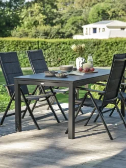 VATTRUP + MYSENVATTRUP L172/276 table noir + 4 MYSEN chaises gris-JUTLANDIA Best