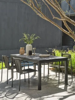 VATTRUPTable de jardin VATTRUP l95xL172/276 noir-JUTLANDIA Discount