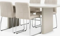 VORDINGBORG + HAMMELVORDINGBORG L198 table beige + 4 HAMMEL chaises beige-JYSK