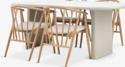 VORDINGBORG + LYKSBORGVORDINGBORG L198 table beige + 4 LYKSBORG chaises chêne nat.-JYSK New