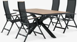 YPNASTED + BREDSTENYPNASTED L215 table naturel + 4 BREDSTEN chaises noir-JUTLANDIA Discount