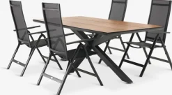 YPNASTED + LOMMAYPNASTED L215 table naturel + 4 LOMMA chaises noir-JUTLANDIA Discount