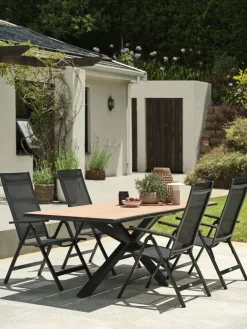 YPNASTED + LOMMAYPNASTED L215 table naturel + 4 LOMMA chaises noir-JUTLANDIA Discount